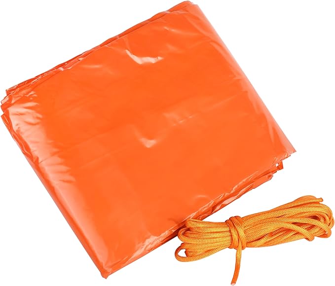 Emergency Survival Tent Life Shelter 2 Person Mylar Tube Tents Tarp with Whistle & Paracord Year-Round All Weather Protection for Car Outdoor Hiking Camping Gear Equipment and First Aid Supplies