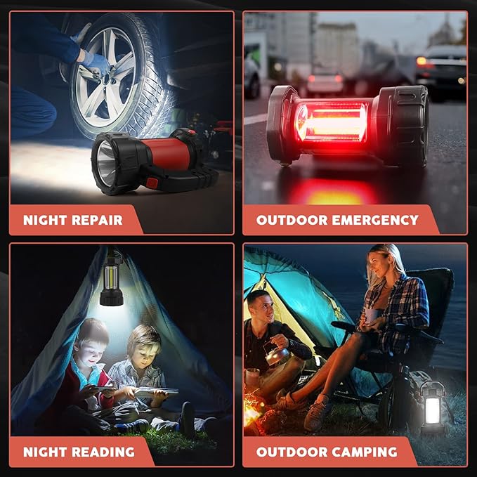 AlpsWolf Camping Lantern Rechargeable, LED Flashlight Spotlight Lantern with 800LM, 3600 Capacity Powered, Portable Bright Camping Light for Emergency, Outdoor Hiking, Power Outages