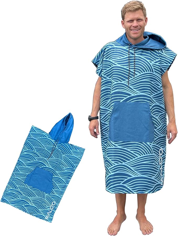 Malo'o Nalu Surf Poncho Changing Robe with Hood - Soft & Warm -Children & Adult Sizes-Changing Towel & Poncho