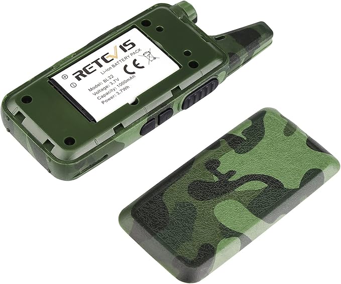 Retevis RT22 Walkie Talkies for Adults, Two Way Radio Long Range Rechargeable, Portable Two-Way Radios, Mini, VOX Handsfree, for Kids Family Camping Hiking Road Trip Adventure (2 Pack, Camouflage)
