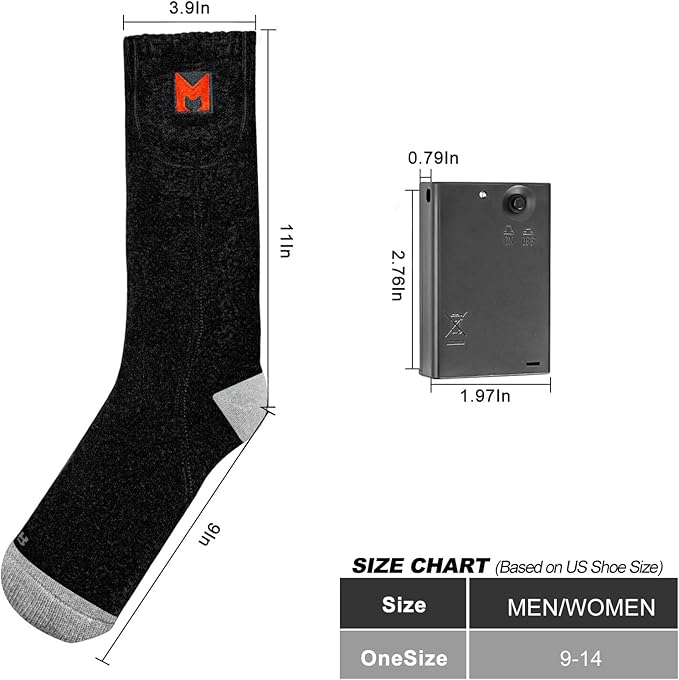 Heated Socks, Heated Socks for Men, Electric Heating Socks, Battery Heated Socks for Women Camping Fishing Cycling Skiing Hunting Hiking