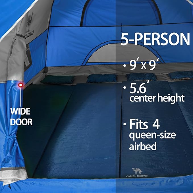 CAMEL CROWN Tents for Camping 2/3/4/5 Person Camping Dome Tent, Waterproof,Spacious, Lightweight Portable Backpacking Tent for Outdoor Camping/Hiking