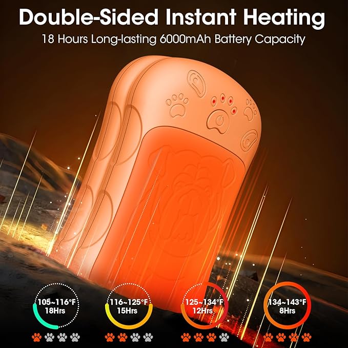 OLV Hand Warmers Rechargeable 2 Pack Strong Magnetic 18Hrs Longer Heating Portable Pocket-Sized Hand Warmer 6000mAh USB Hot Heater Birthday Gifts for Men Women Camping,Golf,Hunting,Travel Essentials