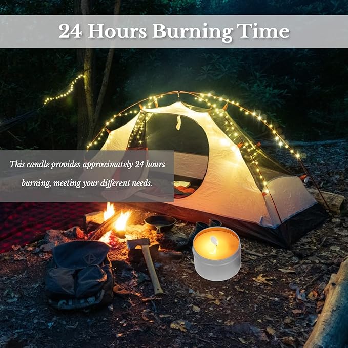 Emergency Candle, 24 Hours Waterproof Camping Outdoor Survival Candle with Floral and Honey Smells Beeswax Wax Camping Candle for Emergency, Camping, Hiking,
