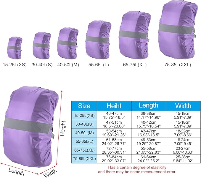 PATIKIL Waterproof Backpack Rain Cover, Non-Slip Backpack Cover with Reflective Strap Stay Dry for Hiking, Camping, Hunting