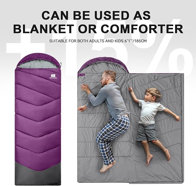 Sleeping Bags for Adults Cold Weather & Warm,Backpacking Camping Sleeping Bag for Tall Girls Boys,Lightweight,Compact,Waterproof Camping Gear for Traveling,Hiking,Hotel,Outdoor & Indoor
