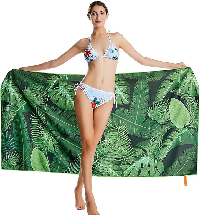 CHARS Microfiber Quick Drying Beach Towel Super Absorbent & Sand Free Towel for Kids Teens Adults Travel Gym Camping Pool Yoga Outdoor and Picnic(63"×31"/63"×39")