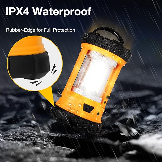 Camping Lantern, 3200LM Bright Camping Lights, 4600mAh Rechargeable LED Lantern, Lantern Flashlight for Power Outages/Fishing/Hurricane/Emergency, CT CAPETRONIX Camping Accessories (2-Pack)