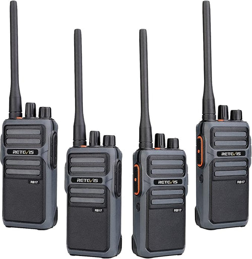 Retevis RB17 Walkie Talkies for Adults,Rechargeable 2 Way Radio with USB Charging,Durable Two Way Radios with 4400mAh Large Battery,Handsfree Emergency Alarm,for Gifts Skiing Hunting Outdoor(4 Pack)