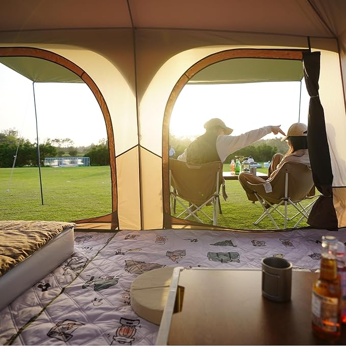 Vidalido Tents,3-4 Person Camping Tent with Extended Vestibule,Weather Resistant Family Tents with Breathable Mesh Windows,Easy Install Waterproof Outdoor Tent for Backpacking and Camping Hiking