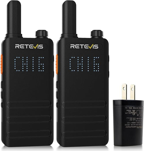 Retevis B3H Portable FRS Two-Way Radios,New Version of RT22(3.0),Rechargeable Walkie Talkies for Adults,Channel Display,Fashion Ultra-Thin, Handsfree 2 Way Radios for Camping Hiking Hunting(2 Pack)