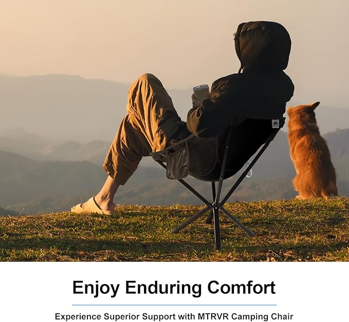 Camping Chairs for Adults, Supports 600 Lbs Lightweight Folding Camping Chair, Collapses to Size of Water Bottle Portable Camping Chair for Outdoor, Beach, Lawn, Travel, Picnics