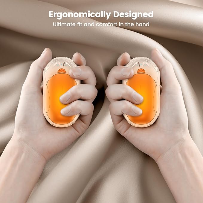 AI Hand Warmers Rechargeable 2 Pack,6000mAh Rechargeable Hand Warmer,20Hrs Long Heating Electric Hand Warmer,Portable Pocket Heater,Pocket Size Hand Warmer, Gifts for Christmas,Camping,Hunting