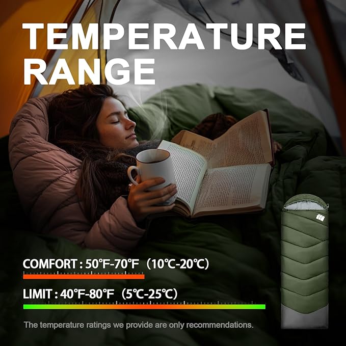 Sleeping Bags for Adults Cold Weather & Warm,Backpacking Camping Sleeping Bag for Tall Girls Boys,Lightweight,Compact,Waterproof Camping Gear for Traveling,Hiking,Hotel,Outdoor & Indoor