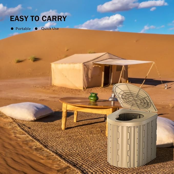 Portable Toilet, Upgraded 12-inch Toilet Seat, Folding Toilet With Removable Paper Holder, Camping Toilet With A Load Capacity Of 450 Lbs, Portable Potty For Indoor, Outdoor, And Emergency Use