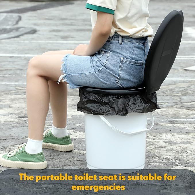 Glenmal 2 Pcs Emergency Portable Toilet Seat for 5 Gallon Bucket Outdoor Toilet Bucket Seat with Lid Toilet Cover for Camping Hiking Adults Kids