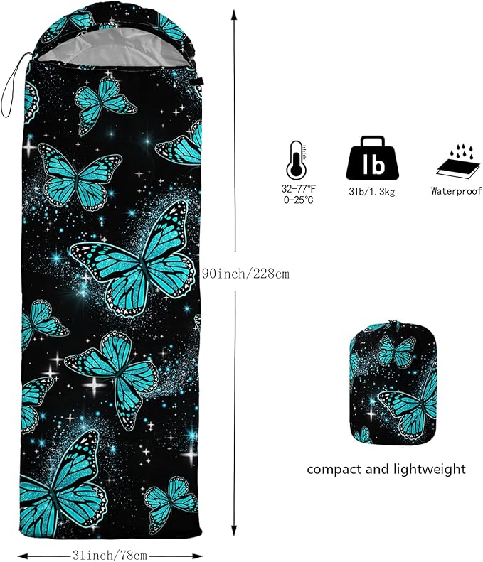BSNTHO Camping Sleeping Bags,3 Season Warm & Cool Weather,Lightweight,Waterproof Sleeping Bags for Adults & Kids,Traveling,and Outdoors,Camping Gear Equipment