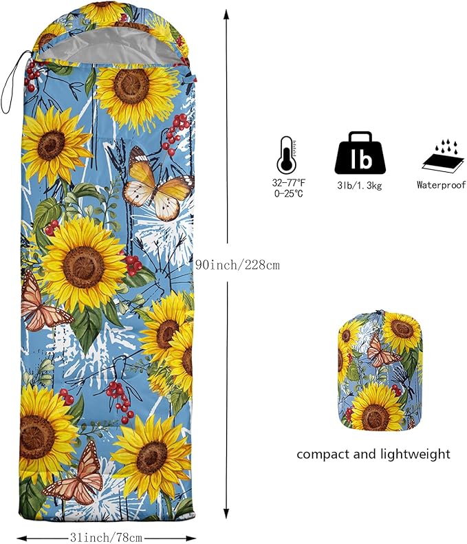 BSNTHO Camping Sleeping Bags,3 Season Warm & Cool Weather,Lightweight,Waterproof Sleeping Bags for Adults & Kids,Traveling,and Outdoors,Camping Gear Equipment