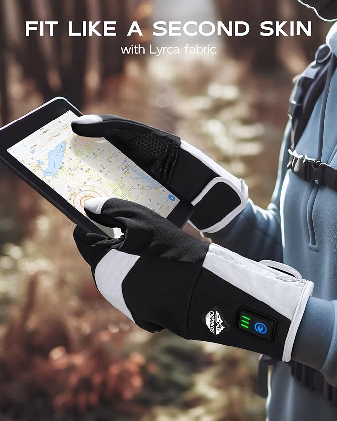 Heated Glove Liners Men Women, 7.6V Rechargeable Battery Heated Work Gloves Thin for Hunting Raynaulds Skiing Motorcycle Snowboarding Cycling Arthritis Riding Hiking Running
