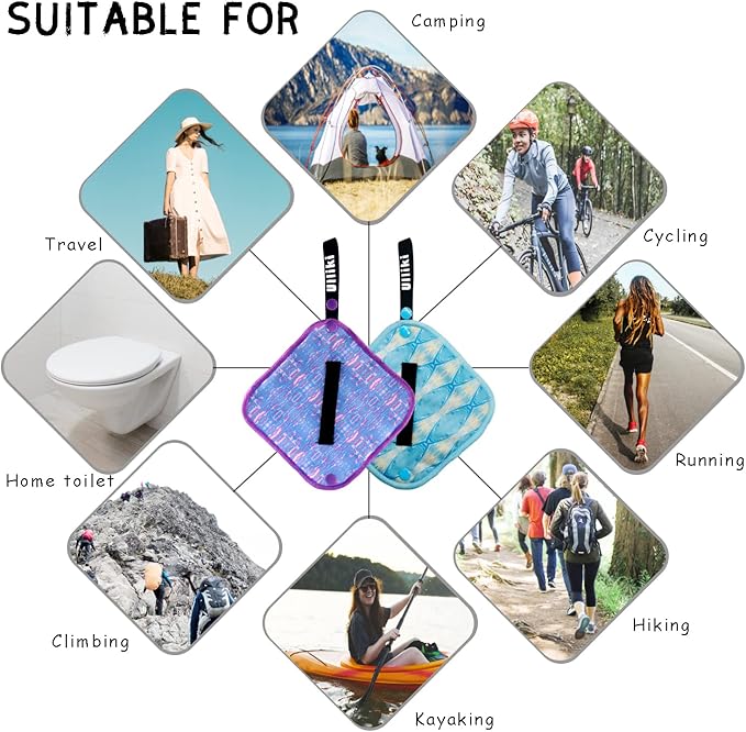 Pee Cloth for Women Hiking, Washable Reusable Camping Toilet Paper, Pee Rag After Using Outdoor Female Urination Device, Hygienic Female Urinal Solution for Women Travel