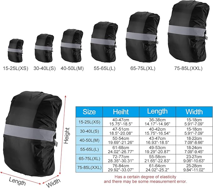 PATIKIL Waterproof Backpack Rain Cover, Non-Slip Backpack Cover with Reflective Strap Stay Dry for Hiking, Camping, Hunting
