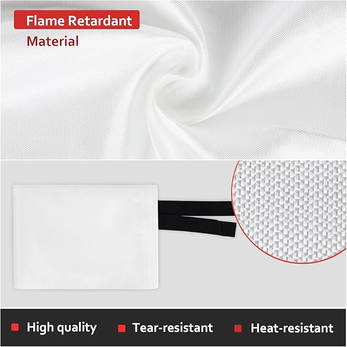 2 Pack Emergency Fire Blanket, 40"x40" Fiberglass Fire Suppression Blanket, Flame Prevention Supplies for Home Kitchen Office Car Camping Grill