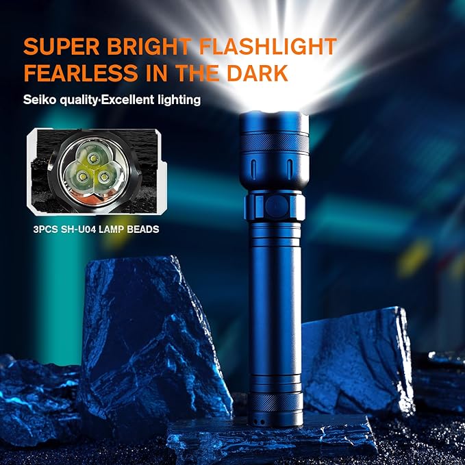 SuperFire L27 1350LM Led Flashlight AA Batteries Camping Torch 5 Lighting Modes Flashlights for Home Emergency Flashlight for Power Outages