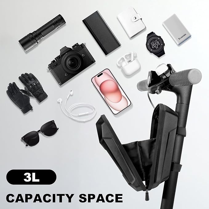 Universal Scooter Bag, Waterproof Scooter Storage Bag, Electric Scooter Handlebar Bag for Carrying Charger Tools Repair Tools/Large Capacity/Portable