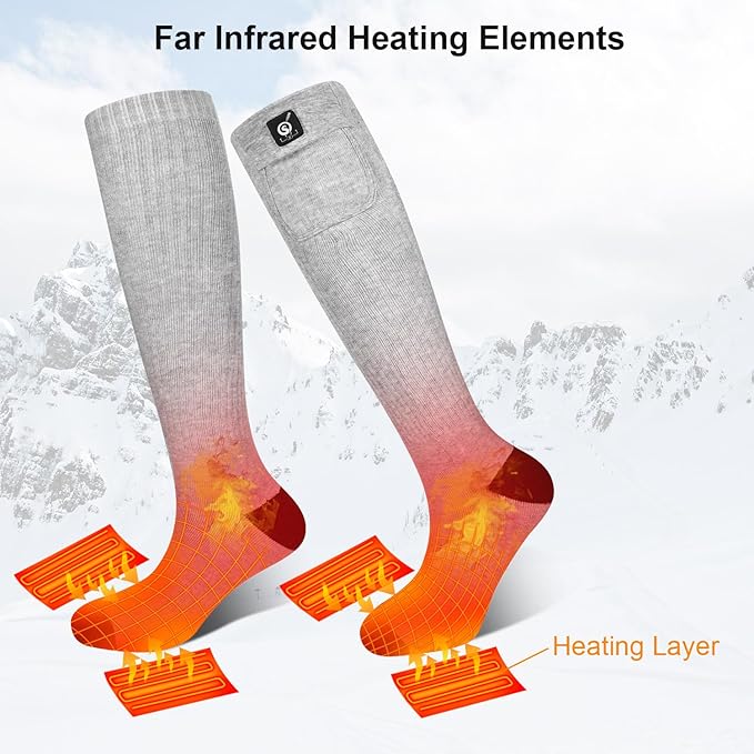 Heated Socks for Women Men,Foot Warmers Electric Rechargable Battery Heating Socks,Winter Cold Feet Hunting Ski Camping Hiking Riding Motorcycle Snowboating Thermal Warm Socks
