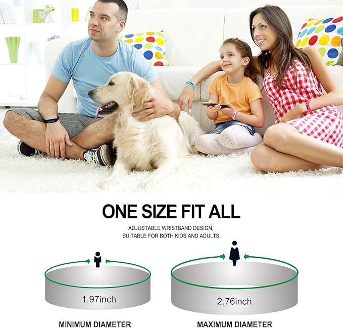 Mosquito Repellent Bracelets 12 Pack, Individually Wrapped Mosquito Repellent Bands for Kids and Adults, Deet Free Mosquito Repellent Wristbands with 12 Extra Refills