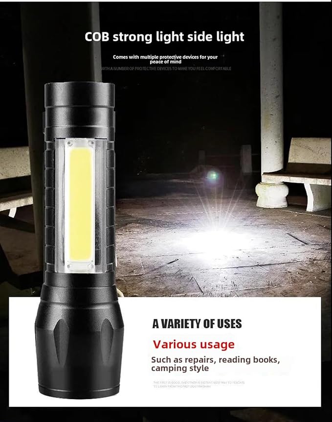 LED Flashlights, High Powered 10000 Lumens Super Bright Mini Pocket Flashlight, Rechargeable, Zoomable Waterproof Flash Lights for Emergency, Outdoor, Home, Camping, Hiking