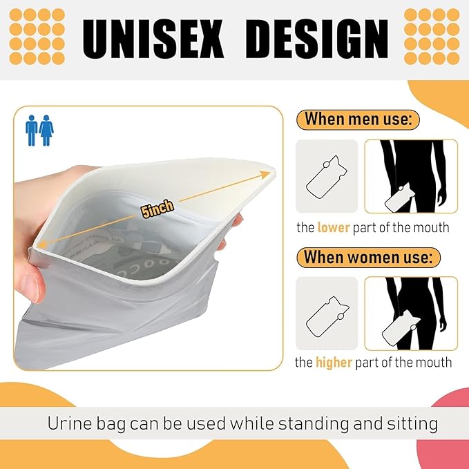 LePvo 20 Pack Disposable Urine Bags, 700ML Travel Pee Bags Unisex Urinal Bag Vomit Bag for Travel Traffic Jam Emergency Portable Car Vomit Bag Disposable Urine Bag for Men Women Kids