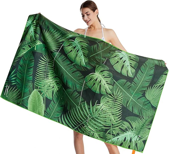 CHARS Microfiber Quick Drying Beach Towel Super Absorbent & Sand Free Towel for Kids Teens Adults Travel Gym Camping Pool Yoga Outdoor and Picnic(63"×31"/63"×39")