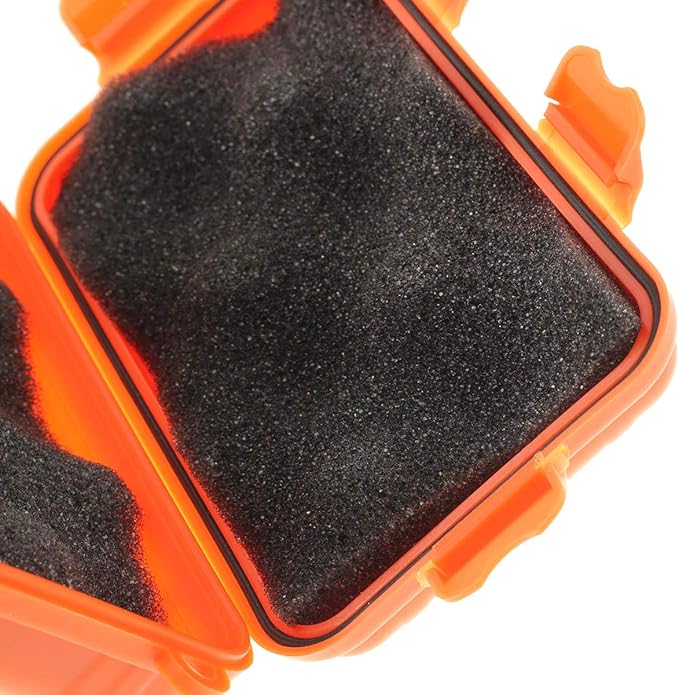 DGZZI Survival Storage Box Orange Plastic Waterproof Shockproof Airtight Outdoor Survival Storage Case Box 135x80x40mm