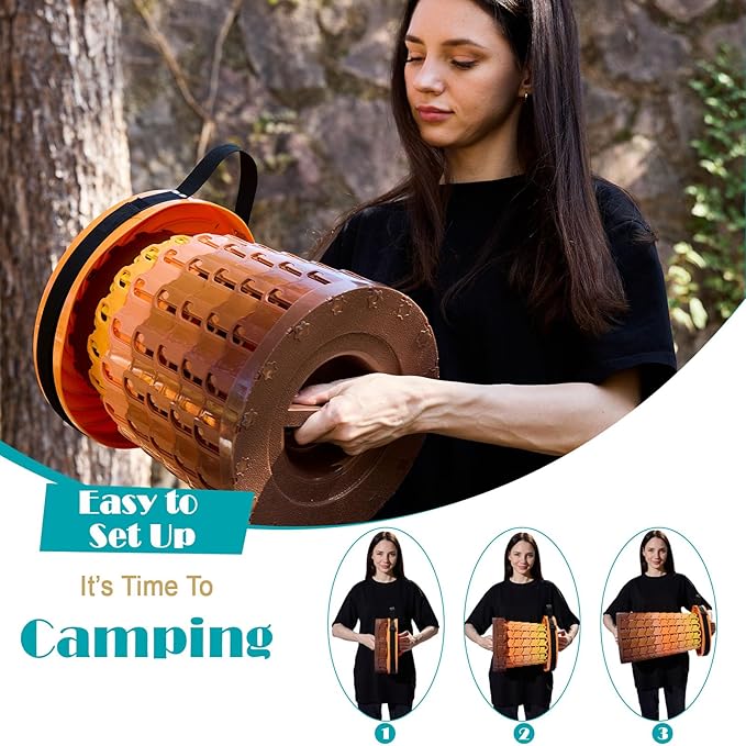 2025 Upgraded XXL Collapsible Stool with Cushion, 1000 lbs Capacity & 19.7-in High, Wider & Taller Heavy Duty Portable Telescoping Foldable Seat for Adults Camping, Travel, Music Festivals, Outdoors