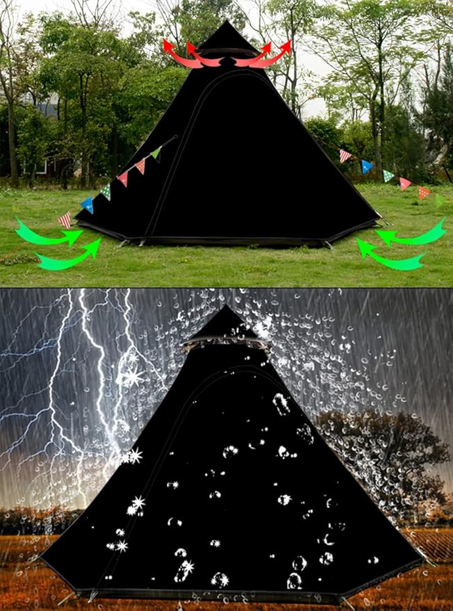 12'x10'x8'Dome Camping Tent 5-6 Person 4 Season Double Layers Waterproof Anti-UV Windproof Tents Family Outdoor Camping Tent