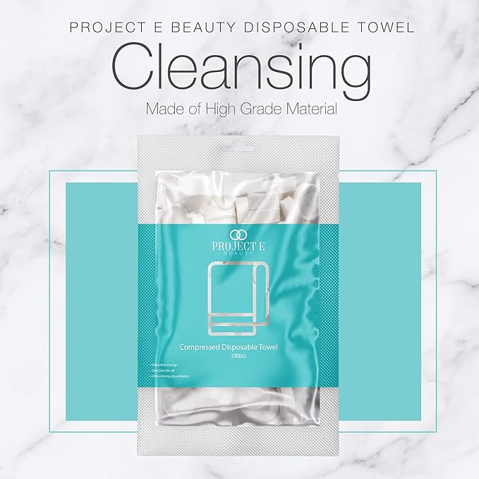 100pcs Disposable Cotton Compressed Towel by Project E Beauty | Cotton Coin Towel | Soft & Absorbent | Portable for Travel, Outdoors & Camping | Sports Gym & Beauty Salon (100, Compressed Towel)
