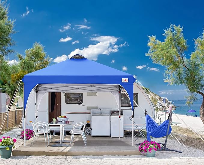 ABCCANOPY Outdoor Pop up Canopy Tent, 10x10 Instant Portable Canopy for Camping, Beach, Backyard (Royal Blue)