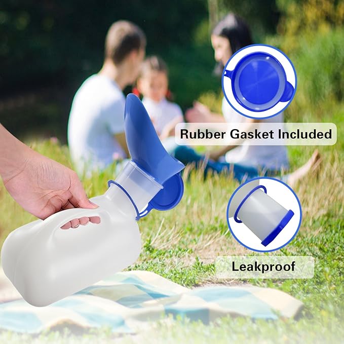 AWOKEN Unisex Urinal, Portable Toilet Urinal for Men and Women, Pee Bottle with a Sealed Lid and Funnel for Elderly Kids and Patients for Camping Outdoor Travel
