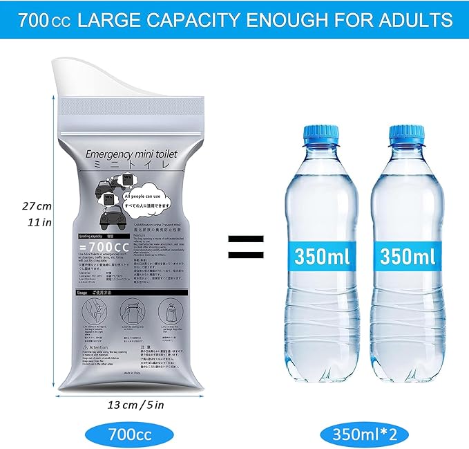 Disposable Urinal Bag, 8/12/24 Pack Unisex Emergency Urine Bag, Portable Camping Pee Bag, Travel Urine Bag Vomit Bag for Traffic Jams, Drivers, Pregnant, Patient, Kids