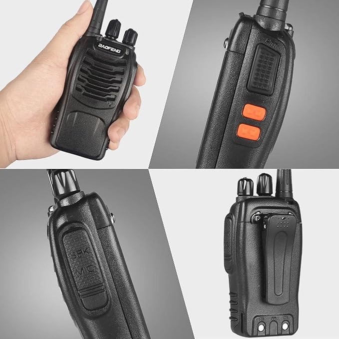 Walkie Talkies for Adults Long Range Baofeng BF-888S Professional Handheld 16 Channel Two Way Radio with Earpieces, Rechargeable Battery, Flashlight, Walky Talky for Family Hiking Skiing(2 Pack)