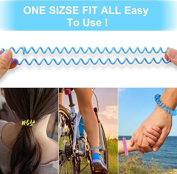 25 Pack Mosquito Repellent Bracelets for Adults & Kids, DEET-Free Bands, Individually Wrapped Repellent Wristbands