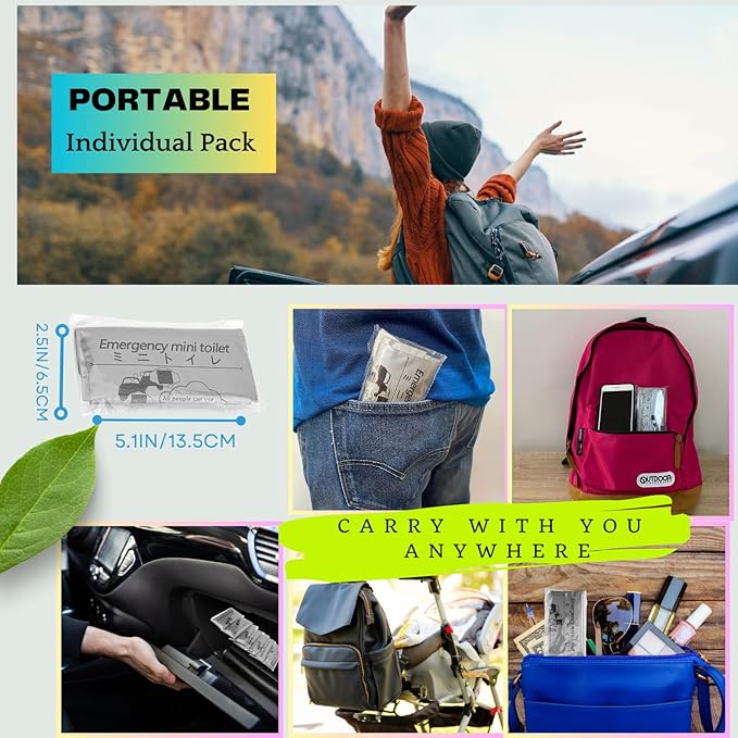 Disposable Urine Bags Pee Bags - 24/12/8pcs 700ml Portable Emergency Urinal Bags Mini Toilet for Travel Potty Camping Pee Bags for Women Men Kids
