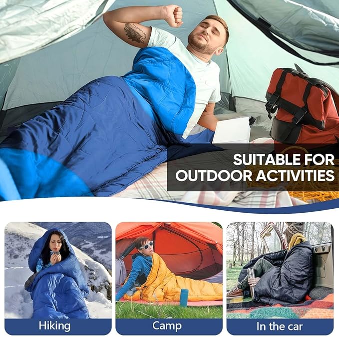 OBTANIM Sleeping Bags Portable Waterproof Camping Sleeping Bag for Adults Kids 4 Seasons Cold Weather or Warm Backpacking Hiking Mountaineering Indoor Outdoor Use