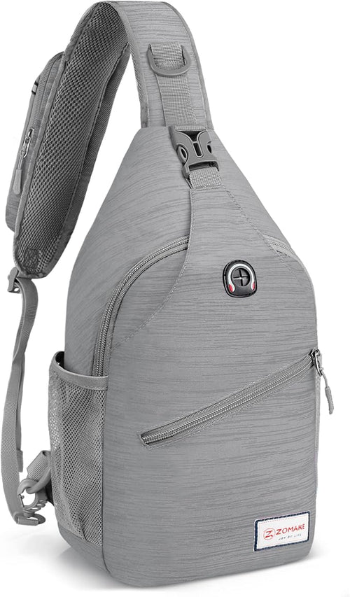ZOMAKE Sling Bag for Women Men, Small Crossbody Sling Backpack, Mini Water Resistant Shoulder Daypack for Travel, Anti Thief Chest Bag for Hiking, Sports(Stripe)