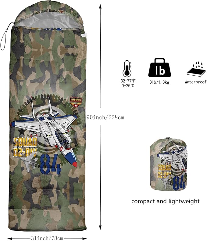 Sleeping Bags for Adults and Kids Camping Sleeping Bags for Girls and Boys Lightweight Waterproof Cold/Warm Sleeping Bag for 3 Season