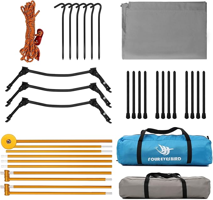 4-in-1 Camping Cot Tent, Foldable Elevated Tent Set for 1 Person to Use, Elevated Camping Bed Tent for Outdoor Hiking, Camping