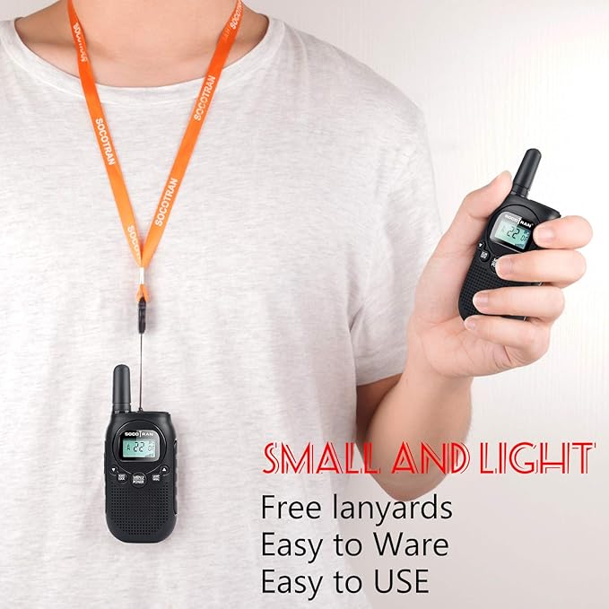 Adults Walkie Talkies Rechargeable FRS Two-Way Radios USB Charge Mini Walky Talky with Rechargeable Battery Long Range 5 Miles with Bright Light 2 Pack 0.5W Perfect for Family Outdoor Camping Trip