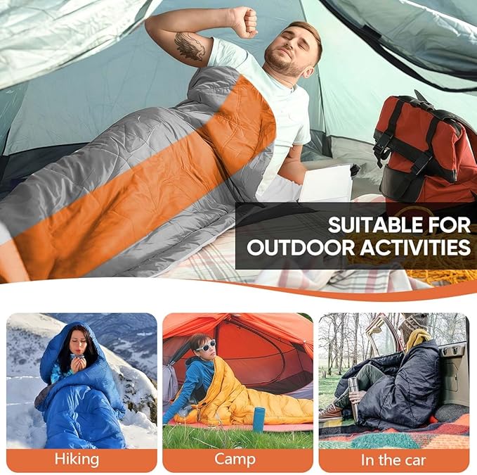 OBTANIM Sleeping Bags Portable Waterproof Camping Sleeping Bag for Adults Kids 4 Seasons Cold Weather or Warm Backpacking Hiking Mountaineering Indoor Outdoor Use