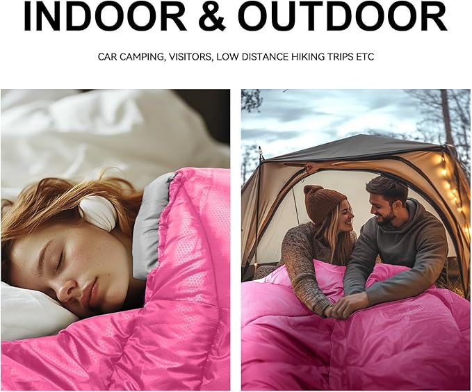 Sleeping Bags for Adults Cold Weather & Warm,Backpacking Camping Sleeping Bag for Tall Girls Boys,Lightweight,Compact,Waterproof Camping Gear for Traveling,Hiking,Hotel,Outdoor & Indoor
